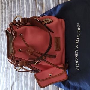 Dooney and Bourke Pink Drawstring Bag with coin purse